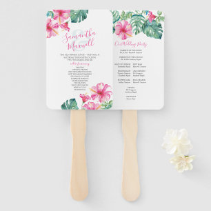 Blume-Hochzeitsprogramm für tropische Hibisken Fächer