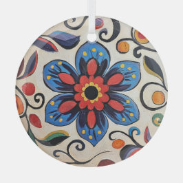 Blume hübsche Folklore Ornament Aus Glas