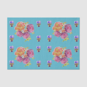 Blume hübsche Rose Türkisblaue Rose Muster Seidenpapier