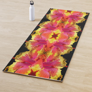 Blume hübscher Hibisken Nah Abstrakt Yogamatte