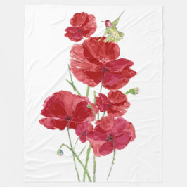 Blume Hummingbird Bird Fleecedecke