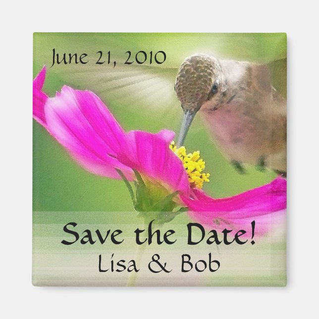 Blume Hummingbird speichert das Datumsfenster Magnet (Vorne)