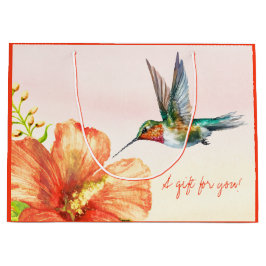 Blume Hummingvogel und Hibiskus Große Geschenktüte
