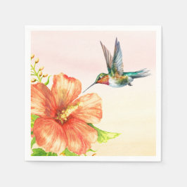 Blume Hummingvogel und Hibiskus Serviette