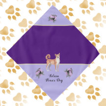 Blume Hund Hochzeitlicht und Dunkel Lila Shibu Inu