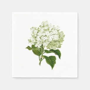 Blume Hydrangea (Weiß und Blassgrün) Serviette