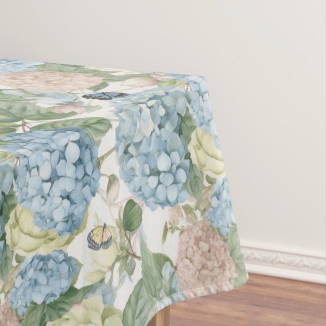 Blume, Hydrangen, Vintage Rose, rosa Rosen Tischdecke (Beispiel)