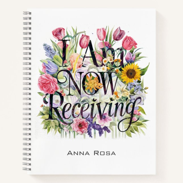 *~* Blume ICH ERHALTE JETZT 9 AP85 Manifesting Notizbuch (Vorderseite)