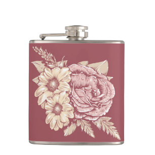 Blume Illustration individuelle Name Flachmann