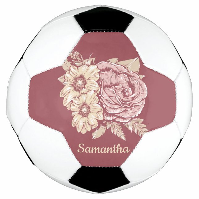 Blume Illustration individuelle Name Fußball (Vorderseite)