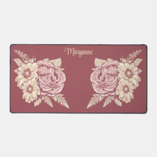 Blume Illustration individuelle Name Schreibtischunterlage