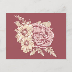 Blume-Illustration Postkarte