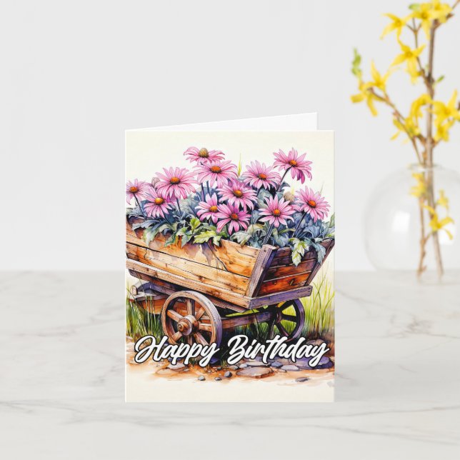 Blume-Illustration von Freshly Picked Aster Karte (Gelbe Blume)