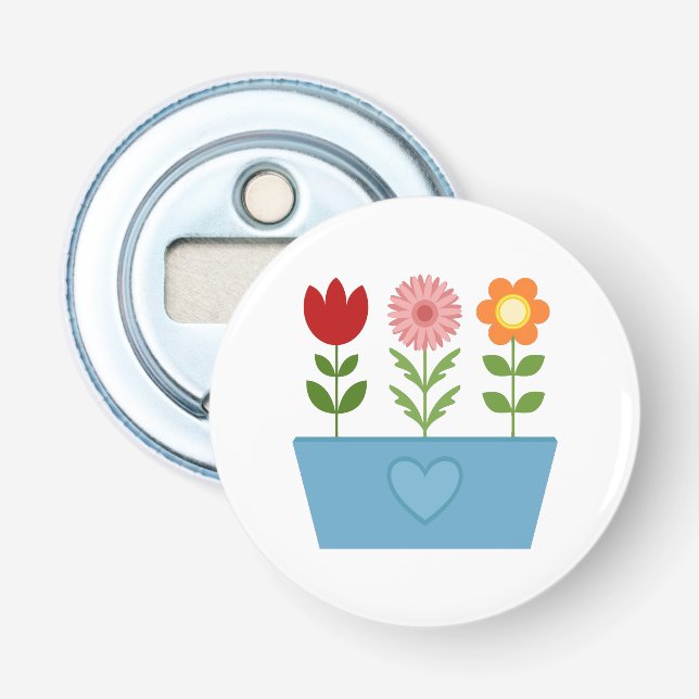 Blume-Illustrationen in einer Leinwand für das bla Flaschenöffner (Vorderseite)