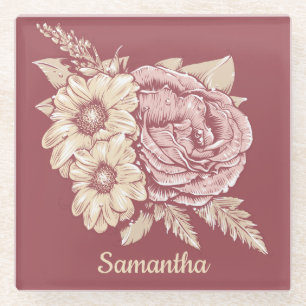 Blume Illustrationsglas Untersetzer