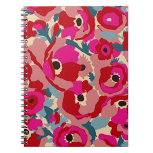 Blume Illustrationsmuster. Botanischer Blumenmoti Notizblock