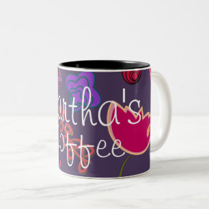 Blume im 80er 80er-Stil Zweifarbige Tasse