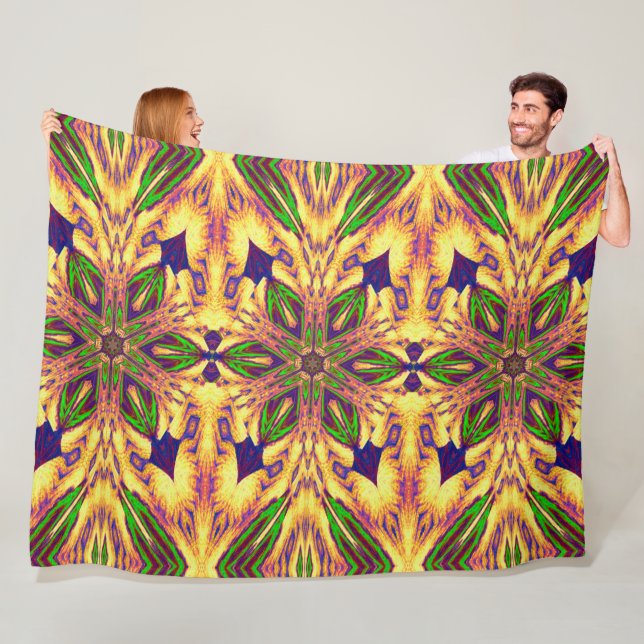 Blume im Bohemischen Garten im Sommer 2 Fleecedecke (Beispiel)