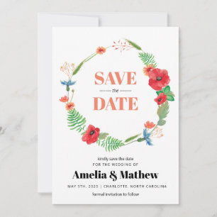 Blume im Feld speichern des Datums Save The Date