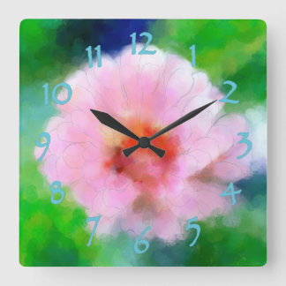 Blume im Frühjahr Quadratische Wanduhr
