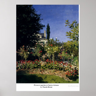 Blume im Garten bei Sainte Adresse von Claude Mone Poster