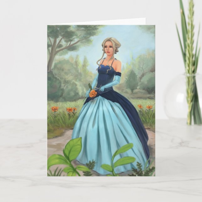 "Blume im Garten" Gruß-Karte Karte (Vorderseite)