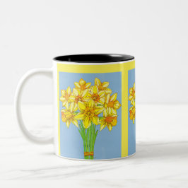 Blume im Geburtsmonat Geboren im März Affodische B Zweifarbige Tasse
