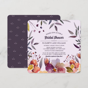 Blume im Herbst Brautparty Einladung
