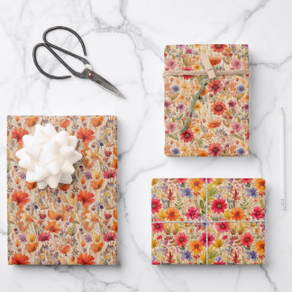 Blume im Herbst Geschenkpapier Set