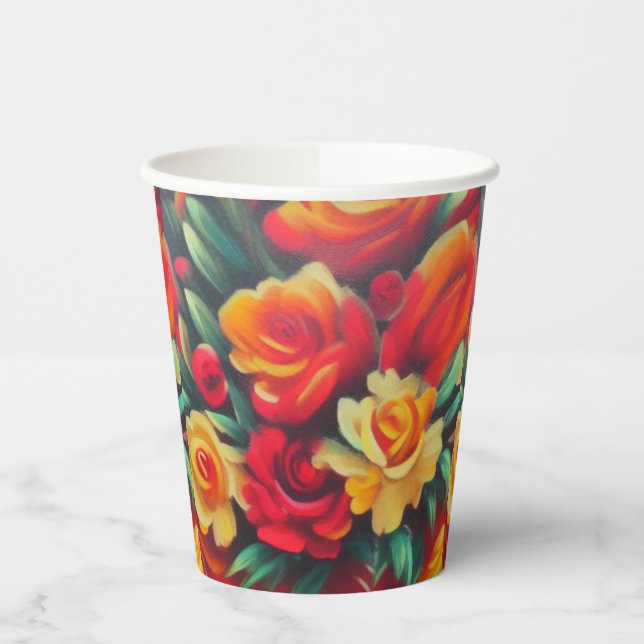 Blume im Herbst Pappbecher (Links)