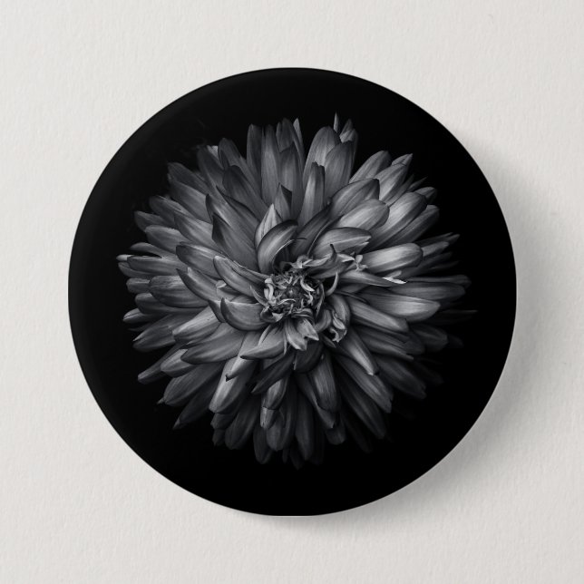 Blume im Hintergrund in Schwarz und Weiß 20 Button (Vorderseite)