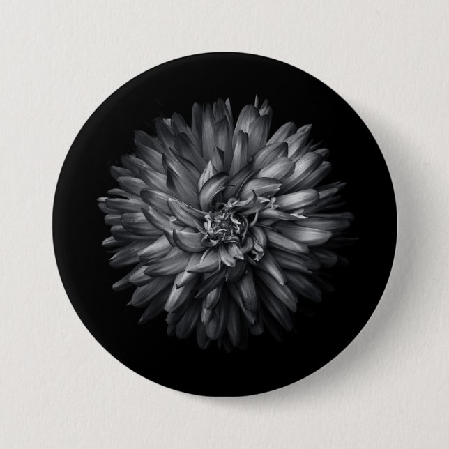 Blume im Hintergrund in Schwarz und Weiß 20 Button (Vorderseite)