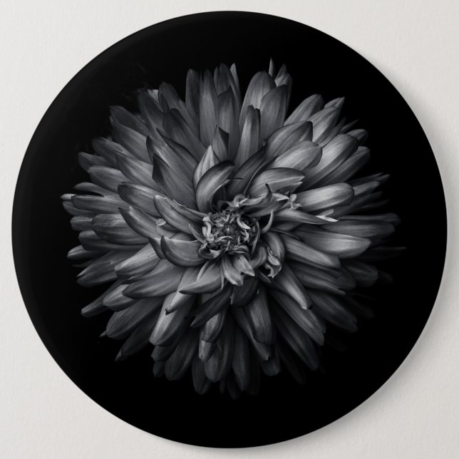 Blume im Hintergrund in Schwarz und Weiß 20 Button (Vorderseite)