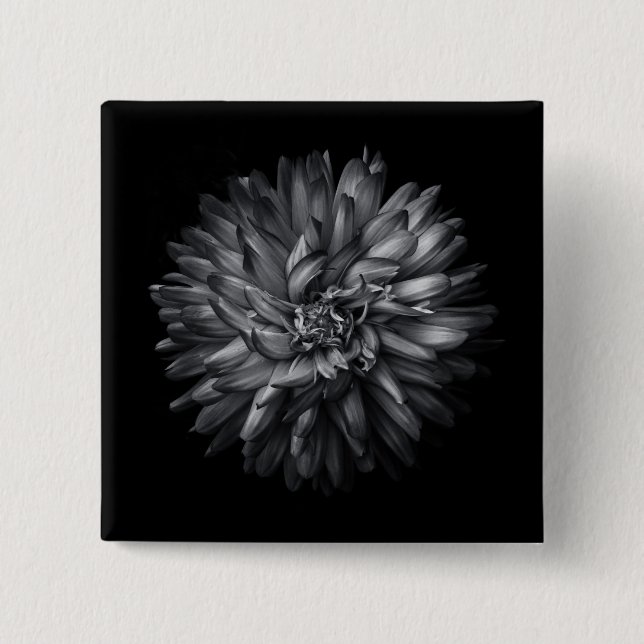 Blume im Hintergrund in Schwarz und Weiß 20 Button (Vorderseite)
