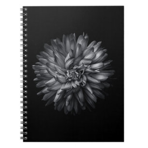 Blume im Hintergrund in Schwarz und Weiß 20 Notizblock