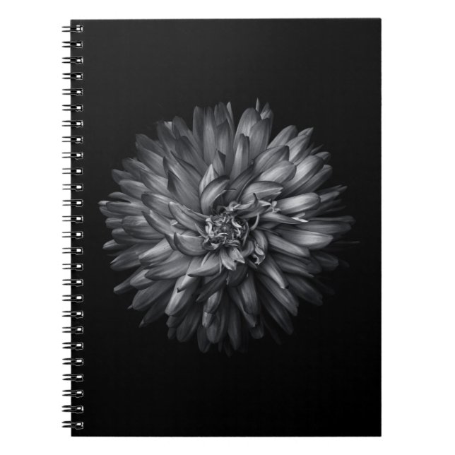 Blume im Hintergrund in Schwarz und Weiß 20 Notizblock (Vorderseite)