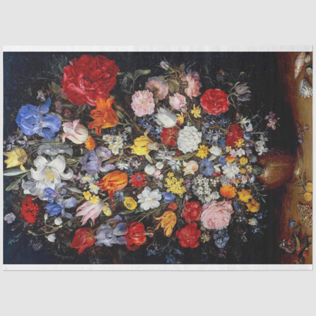 Blume im Holzschiff, Jan Brueghel der Ältere Seidenpapier (Vorderseite)