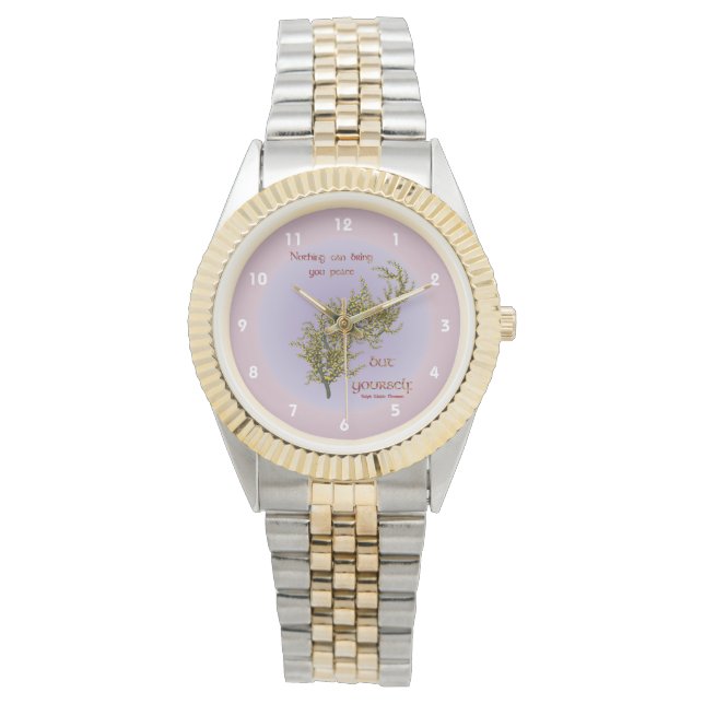 Blume im inneren Frieden Inspiration Zitat Armbanduhr (Vorderseite)