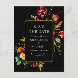 Blume im Jugendstil, die den QR-Code speichern Postkarte