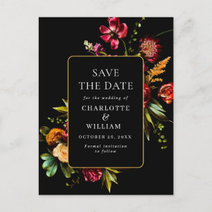 Blume im Jugendstil, die den QR-Code speichern Postkarte