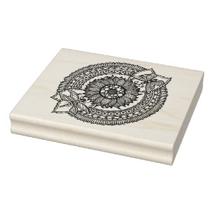 Blume im Mandala Gummistempel