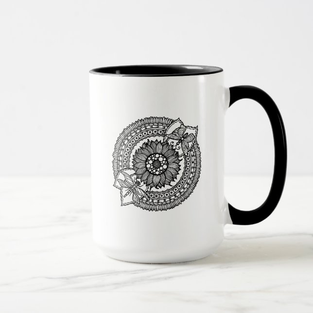 Blume im Mandala Tasse (Rechts)