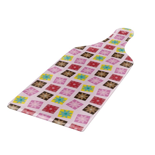 Blume im Quadrat Schneidebrett (Ecke)