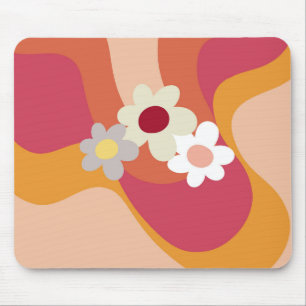 Blume im Retrostil Mousepad