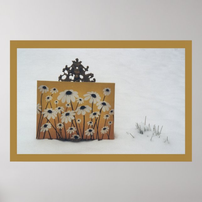 Blume im Schnee Poster (Vorne)