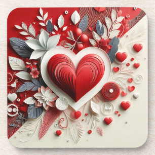 Blume im Stich lassen Valentinstag gestalten Getränkeuntersetzer
