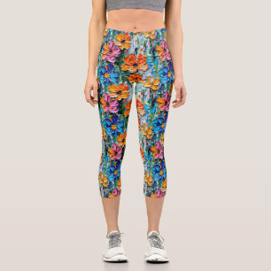 Blume im Stildach von Impasto Capri Leggings