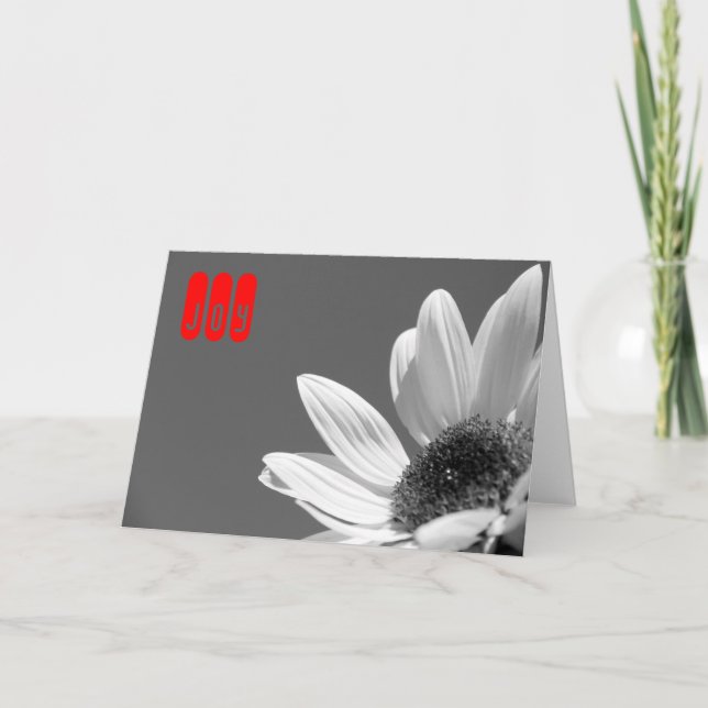 Blume im Sun (B&W) Feiertagskarte (Vorderseite)