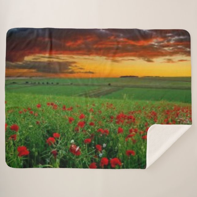 BLUME IM SUNSET SHERPADECKE (Vorderseite (Horizontal))