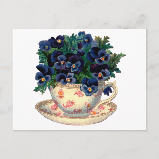 Blume im Teacon Vintag Art Postkarte (Vorderseite)